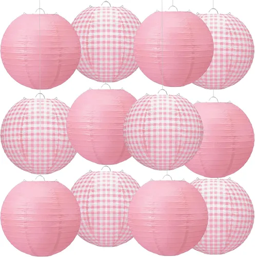 Miniatura 7 de Honoson 12 linternas de papel de composición para el regreso a clases, decoraciones de fiesta colgantes redondas de 10 pulgadas para aula, oficina