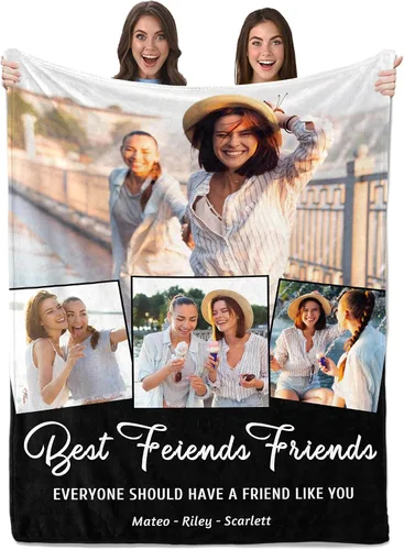 Miniatura 12 de Envío al día siguiente, regalos de cumpleaños para mejores amigas, manta personalizada con fotos, regalos de manta para mejores amigas y BFF, regalo