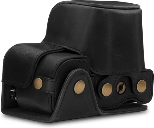 Miniatura 2 de MegaGear MG1651 Ever Ready Funda de piel para cámara Compatible con Sony Alpha A6400 (16-50mm) - Negro