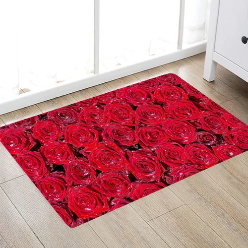 Miniatura 9 de LYFANS Alfombras de baño de espuma de esponja absorbente suave para baño y cocina (30 x 18 pulgadas), tapete de franela antideslizante brillante