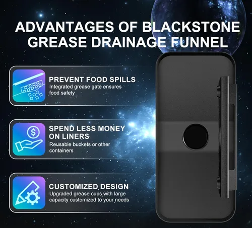 Miniatura 3 de Recolledor de grasa Blackstone mejorado, trampa de grasa integrada con diseño magnético duradero, innovadores accesorios para parrilla Blackstone