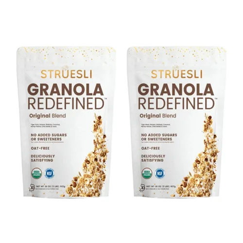 Miniatura 24 de Struesli Cacao + Café Orgánica Granola, Sin Granos y Sin Gluten, Bocadillos Saludables con Cacao, Café, Frutos de Chufa, Nueces Pecanas, Nueces