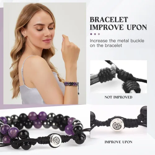 Miniatura 42 de Triple Protection Bracelet - for Protect & Balance - Energy Crystal Handmade Bracelets for Men Women