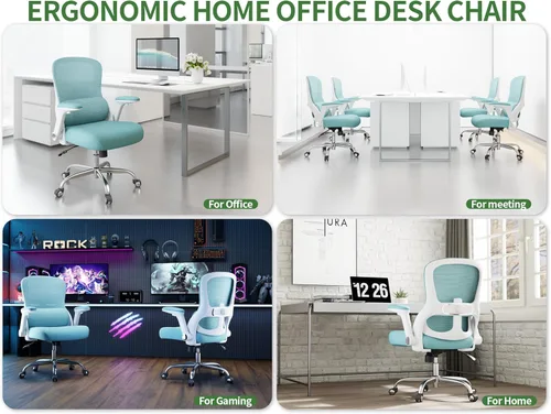 Miniatura 6 de Silla de oficina Veratric - Silla de escritorio ergonómica con soporte lumbar ajustable, silla de computadora de malla, sillas de oficina ejecutivas