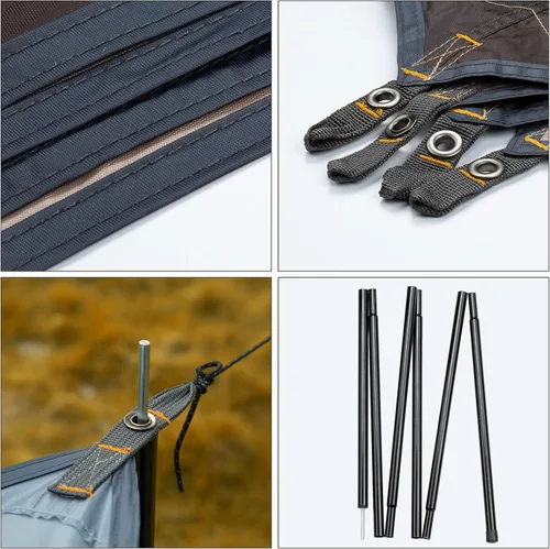Miniatura 4 de Forceatt Lona de 12 x 14 pies con 2 postes, lona impermeable para camping, toldo de automóvil, lona ligera para campamento que se puede utilizar