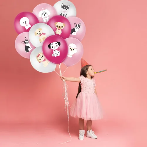 Miniatura 7 de Threan 36 globos para cachorros, globos para perros de 12 pulgadas, decoraciones de cumpleaños, suministros de fiesta temática de perros