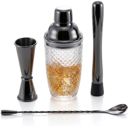Glass Cocktail Shaker Set BLACK