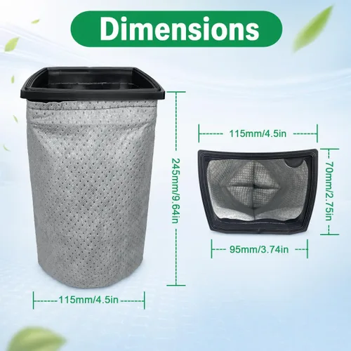 Miniatura 3 de Paquete de 6 bolsas de filtro de tela CH3000 de repuesto para Hoover Porta Power Swingette S1015 S1029 CH30000 Aspiradora comercial de repuesto