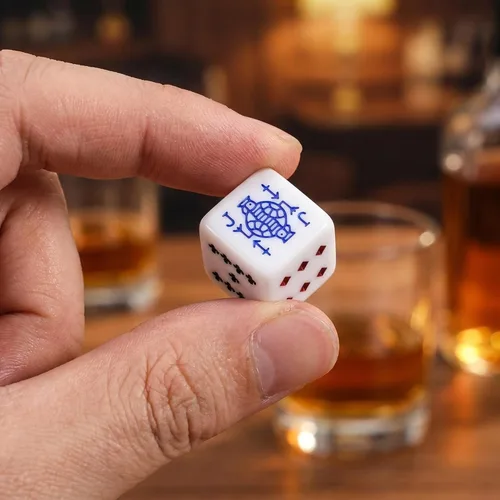 Miniatura 4 de Juego de dados de póquer acrílico blanco, 0.630 in, dados duraderos de 6 caras para juegos de cartas, mentirosos, fiestas, entretenimiento
