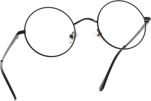 Miniatura 11 de Lentes de bloqueo de luz azul para mujeres y hombres, marco de metal redondo, lentes transparentes para computadora de 1.969 in