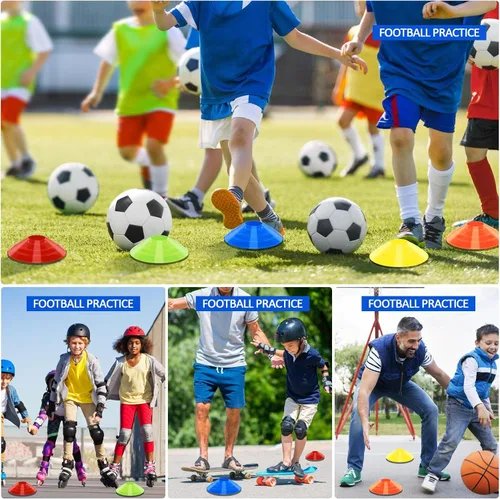 Miniatura 7 de Soccer Cones for Training, 100/15 Pack Agility Cones with Carry Bag, Multi-Color Disc Cones for Sports Training, Soccer, Football, Basketball, Field