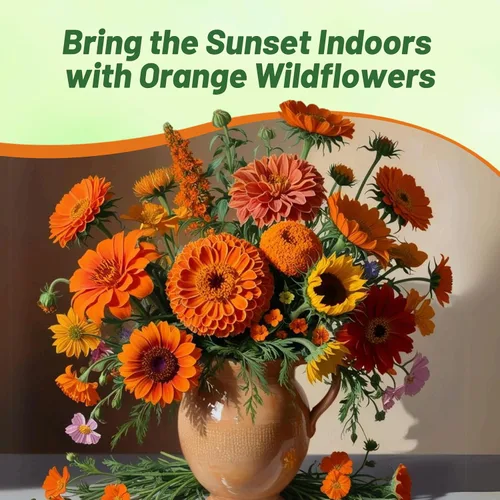 Miniatura 4 de Outsidepride Mezcla anual de semillas de flores silvestres de naranja 5000 semillas para plantar