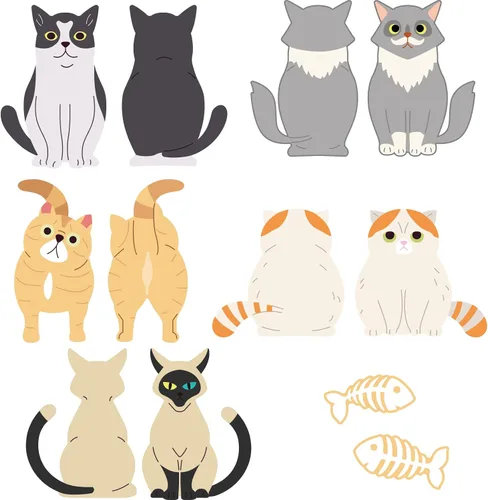 Miniatura 7 de BENECREAT 5 juegos de troqueles de metal de animales y gatos, troqueles de corte para hacer tarjetas, manualidades, álbumes de recortes, álbum