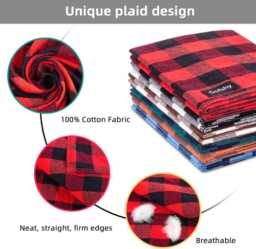 Miniatura 3 de Bandana para perro XL, color azul y negro, bufanda de perro con estampado de cuadros de búfalo ajustable, pañuelo, accesorios para perros grandes