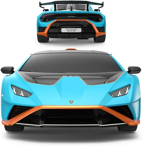 Miniatura 2 de RASTAR by Lamborghini Huracan STO RC Car 1:24 Escala 1:24 Auto de juguete a control remoto, vehículo modelo R/C para niños, azul, (STO1)