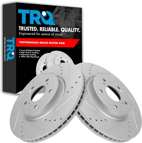 Miniatura 222 de TRQ Juego de rotores de freno de rendimiento trasero con revestimiento G premium compatible con Mazda 6 2014-2021