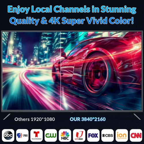 Miniatura 9 de HIDB Antena de TV – Antena de TV con orejas de conejo, antenas de TV para canales locales, Ultra HD 4K/1080p, UHF/VHF funciona con todos