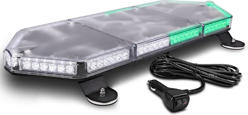 Miniatura 38 de NanoFlare NFMB56 Mini Barra de Luz Estroboscópica LED Roja Blanca de 17" 12V 56W [Clase SAE 1] [Imán/Montaje Permanente] Barra de Luz de Baliza
