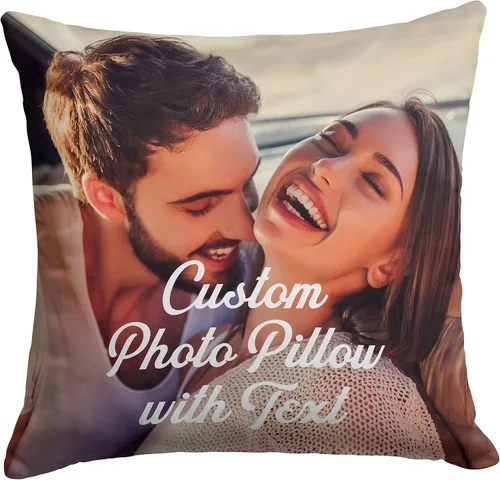 Almohada personalizada para fotos de pareja con cualquier imagen, 16 x 16 pulgadas, inserto opcional, funda de almohada personalizada con tus seres