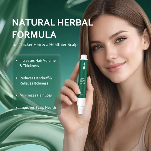 Miniatura 5 de Roota - Suero para el crecimiento del cabello Roll-On, suero de renacimiento del cabello nutre el cuero cabelludo para un cabello más grueso