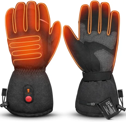 Guantes de trabajo de invierno con calefacción de WINGLEOV - Guantes duraderos con agarre, guantes de trabajo aislados con respaldo de goma Negro