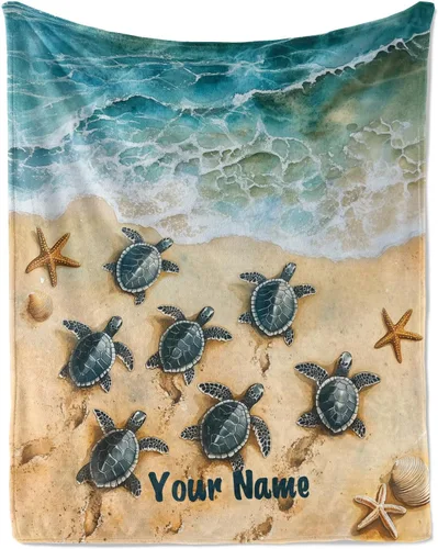 Miniatura 13 de Jekeno Manta de Tortuga Marina para Adultos y Niños, Regalo de Manta de Tortuga Marina para Mujeres y Hombres, Decoración de Playa para Dormitorio