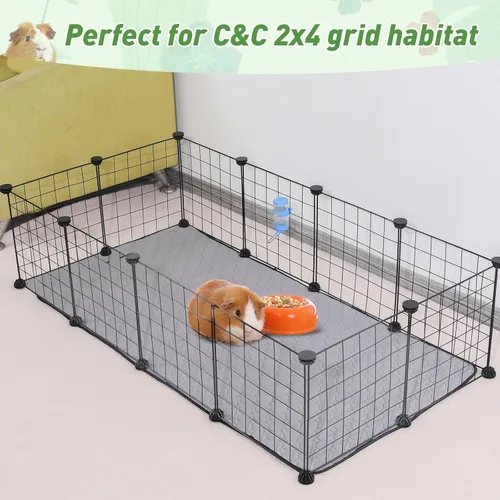 Miniatura 3 de Paquete de 2 forros para jaula de cobayas LWYMX, 24'' X 48'', almohadillas lavables para orina de cobayas, alfombrilla antideslizante reutilizable