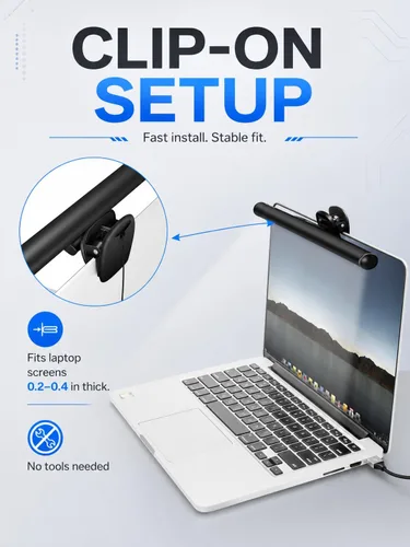 Miniatura 3 de Barra de luz para monitor de laptop, lámpara LED de lectura electrónica USB, 3 temperaturas de color ajustables, 10 niveles de brillo de atenuación