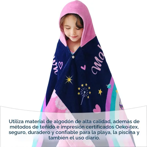 Miniatura 3 de VOOVA & MOVAS Toallas para niñas de 3 a 8 años, 30 x 50 pulgadas, toallas de algodón suaves y gruesas y absorbentes para niños, perfectas