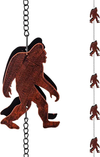Miniatura 16 de Cadena de lluvia cuadrada, cadenas negras para canalones de 10 pies con 12 copas, cadena captadora de lluvia ajustable con campana para drenaje