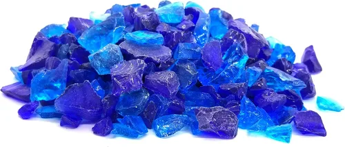 Miniatura 3 de (5 libras de mezcla de cobalto y azul de primera calidad, para interiores y exteriores, vidrio de fuego triturado para interiores y exteriores