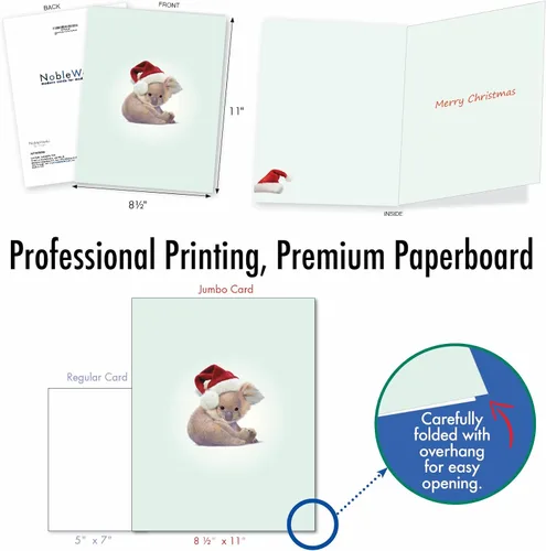 Miniatura 4 de The Best Card Company - Tarjeta de Navidad de animales grandes para hombres y mujeres (8.5 x 11 pulgadas) - Adorable tarjeta de notas de vacaciones