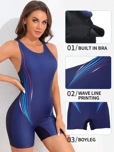 Miniatura 88 de ATTRACO Traje de baño deportivo de una pieza para mujer, traje de baño deportivo de entrenamiento
