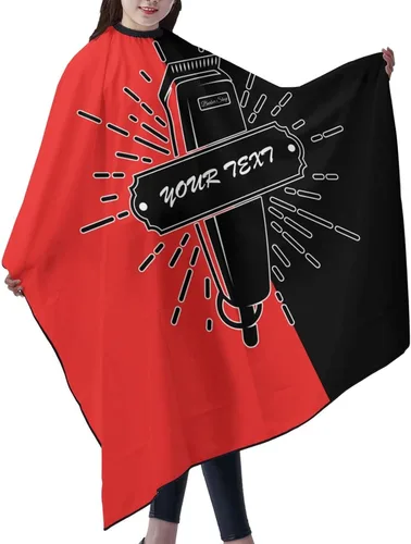 Miniatura 2 de Capa de barbero impermeable personalizada, Capa de peluquero personalizada, Añade tu texto, Capa de salón personalizada para hombres, Capa de corte