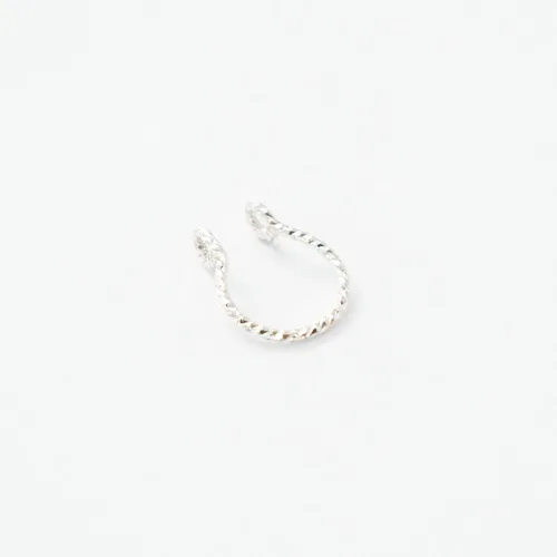 Miniatura 3 de Anillo de nariz de imitación para tabique, sin perforación, plata de ley de 0.63 oz, corte de diamante, hipoalergénico