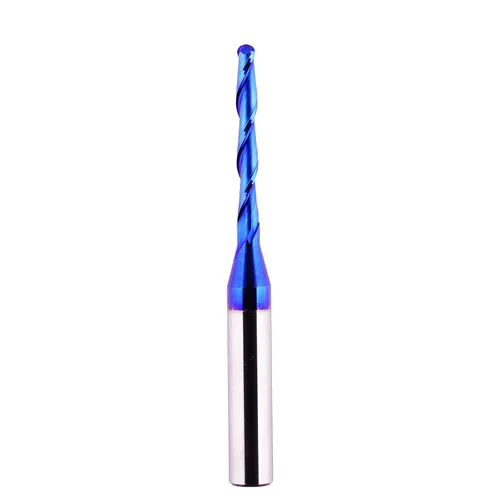 Miniatura 11 de Fresas de punta de bola de carburo de 1/4 pulgadas de diámetro de corte de 1/8 pulgadas con revestimiento nano azul para fresado lateral, mecanizado