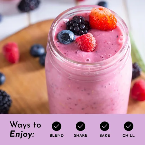 Miniatura 11 de JUST INGREDIENTS Mountain Berry Proteína en polvo, 30 porciones con suero de leche 100% alimentado con pasto y proteínas vegetales orgánicas, sabor