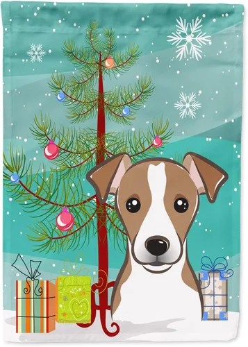 Miniatura 61 de Caroline's Treasures BB1622CHF - Bandera de casa Shih Tzu con árbol de Navidad y gris plateado para porche, grande, para colgar en la pared