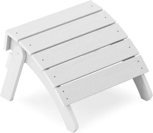 Miniatura 12 de YEFU Adirondack - Juego de 2 otomanas Adirondack, reposapiés de patio, reposapiés Adirondack plegable, resistente a la intemperie para silla Gris