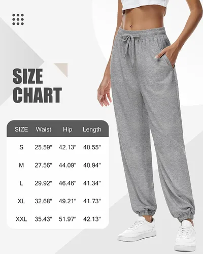 Miniatura 6 de Riyiper 2 piezas de pantalones deportivos para mujer, de cintura alta, pantalones deportivos holgados de moda con bolsillos