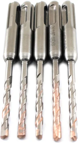 Miniatura 5 de TMAX Juego de 5 brocas de martillo giratorio SDS Plus (1/4 x 2 x 4 pulgadas) con punta de carburo para perforar hormigón, cemento, piedra, ladrillo