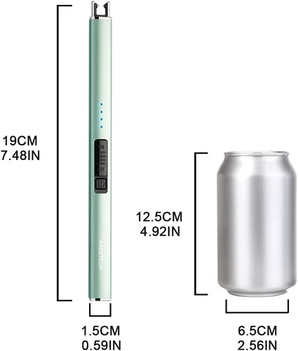Miniatura 4 de ARECTECH Encendedor de velas eléctrico con cable tipo C, regalo de cumpleaños para hombres, mujeres, esposa, encendedores de arco de plasma Verde