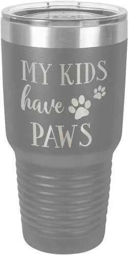 Miniatura 11 de Vaso grabado con texto en inglés "MY KIDS HAVE PAWS Engraved 30oz de acero con recubrimiento de polvo grabado con láser" taza de viaje de camello