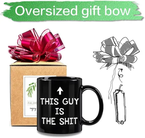 Miniatura 4 de FALJIOK Taza de café divertida con texto en inglés "This Guy Is the Shi*", regalo novedoso para papá, marido, hijo, hermano, novio, compañero