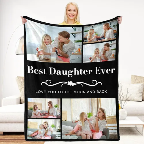 Miniatura 8 de Regalos de Beat Mom Ever, mantas personalizadas con fotos, mantas personalizadas con imagen para mamá de hija, hijo, a mi mamá, amante o esposa