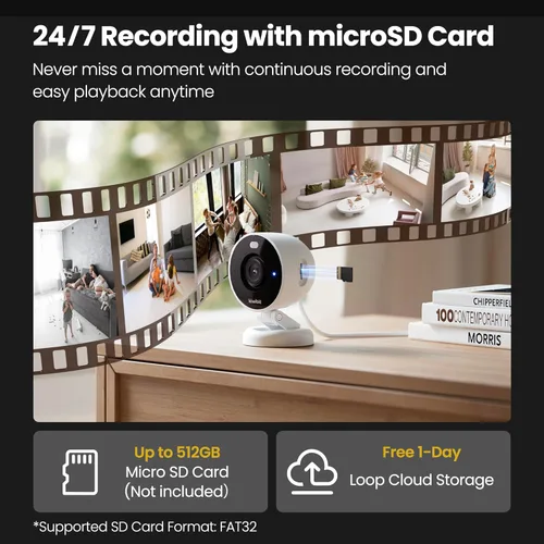 Miniatura 7 de Kiwibit Cámara de seguridad 2K interior/exterior, cámara para mascotas, monitor de bebé, montaje magnético, detección de IA, visión nocturna a Blanco