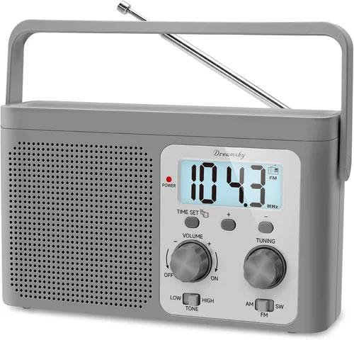 Miniatura 7 de DreamSky Radio AM FM Portátil - Radio de Onda Corta a Batería o Enchufe de Pared para Casa al Aire Libre, Fuerte Recepción, Dial Grande Fácil