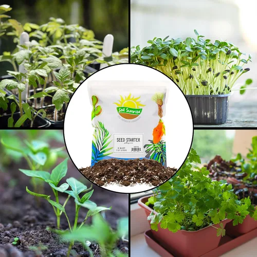 Miniatura 3 de Soil Sunrise Mezcla de inicio de semillas totalmente naturales (8 cuartos de galón) Mezcla de semillas de grado experto para macetas, hierbas