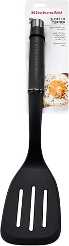 Miniatura 3 de KitchenAid Gourmet - Espátula ranurada de nailon, 13.65 pulgadas, color negro