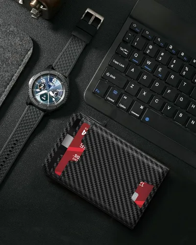 Miniatura 9 de typecase Cartera inteligente para hombre, Negro fibra de carbono